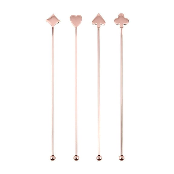 BAOPAI 4-Pack Stainless Steel Cocktail Stir Sticks Reusable Dishwasher Safe Easy to Clean Multifunctional Drink Mixer for Coffee Beverages and Cocktails at Home Bar or Office