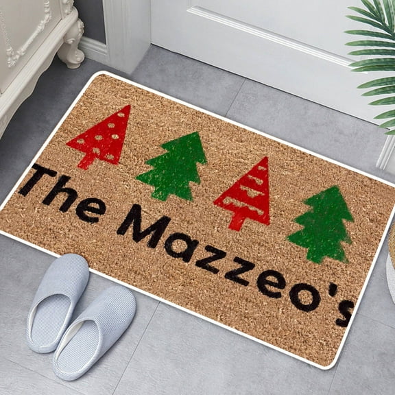 BAOPAI 40x60cm Christmas Floor Mat Non Slip Enduring Easy Clean Kitchen Bathroom Door Mat for Home Indoor Scrape Mud Keep Clean Machine Washable Low Profile Design