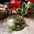 thumbnail image 1 of BAOPAI 5.11inch Multicolor Wood Shatterpoof Candle Holder Enduring Decoration for Holiday Party Wedding Tabletop Centerpiece Pinecone Red Berries Scene Props, 1 of 6