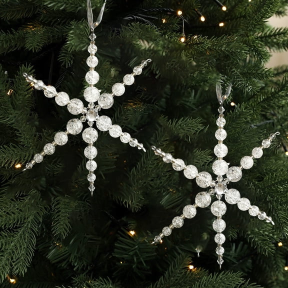 BAOPAI 5.91x5.91x0.39in Transparent Shatterpoof Snowflake Pendant Crystal Clear Sound Enduring Material Sturdy Hanging Rope For Home Holiday And Indoor Outdoor Decoration