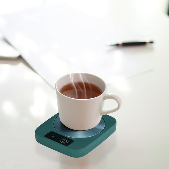 BAOPAI 55℃ Smart Constant Temperature Cup Pad 16W Low-Power Automatic Heating Mug Warmer Mechanical Button Design for Office Dormitory Travel Stainless Steel Ceramic Glass Cups Heat Preservation