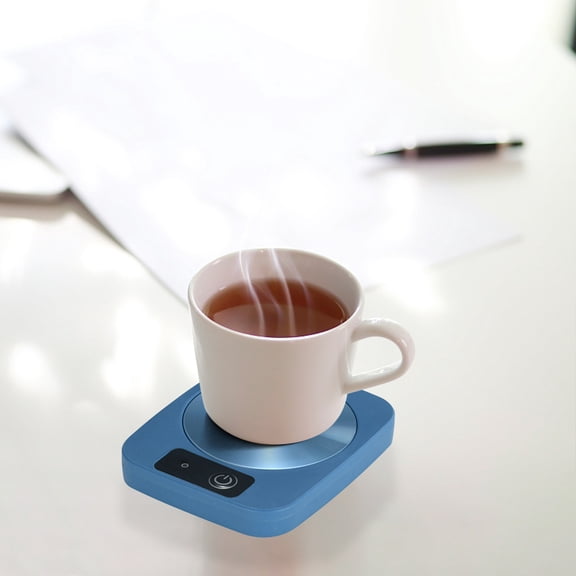 BAOPAI 55℃ Smart Constant Temperature Cup Pad 16W Low-Power Automatic Heating Mug Warmer Mechanical Button Design for Office Dormitory Travel Stainless Steel Ceramic Glass Cups Heat Preservation