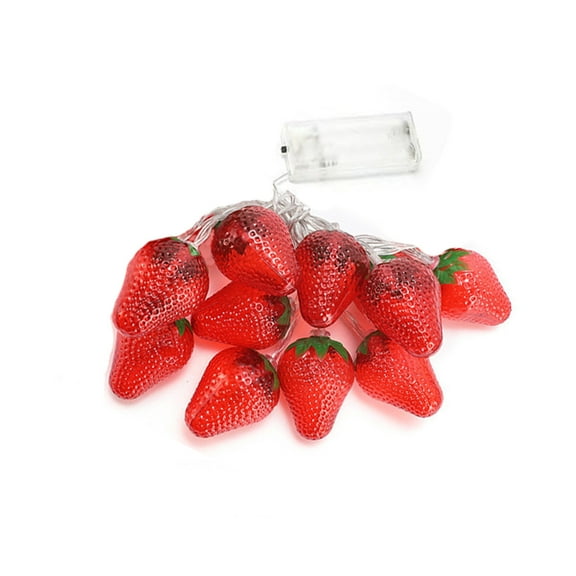 BAOPAI 59 Inches LED Strawberries String Lights Party Ambient Lights Birthday Decoration Scene Decoration Lamps Fruit Shape Battery Powered