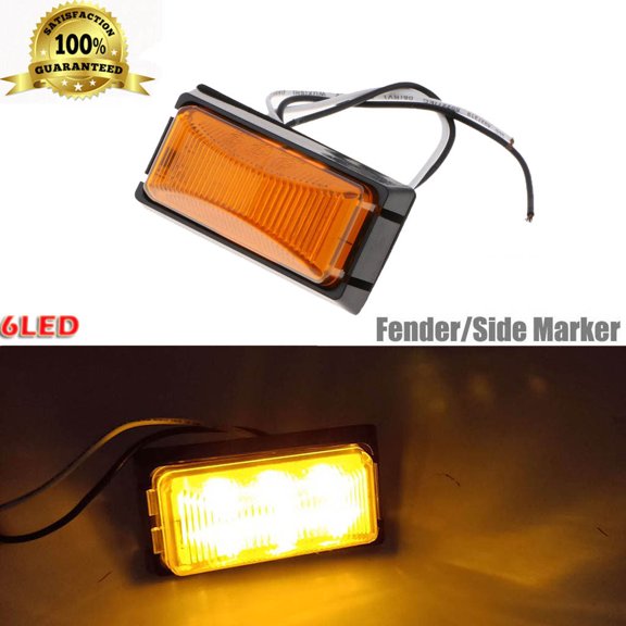 BAOPAI 6 LED Truck Trailer Signal Lights Wide Voltage 10-30V Energy Saving Easy Installation Sides Marker License Plate Light Direct Replacement