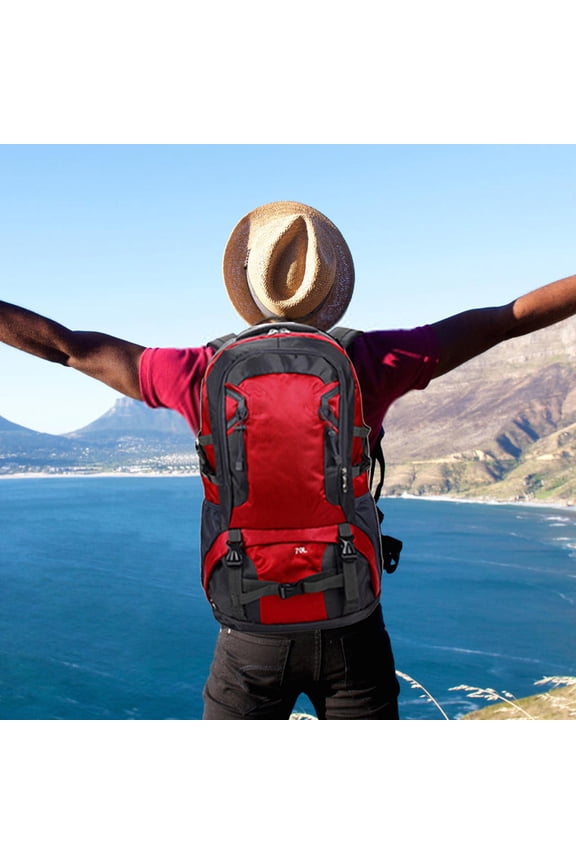 70L Lightweight Comfortable Multi Functional Hiking Backpack Large Capacity Waterproof Outdoor Mountaineering Travel Load Reduction for Summer