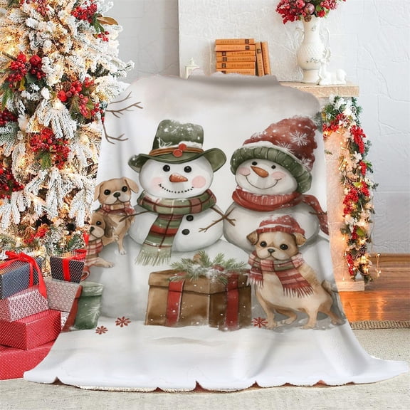 BAOPAI 78.7x59in Soft Polyester Christmas Blankets Festive Holiday Decor for Indoor Fireplaces Outdoor Terraces and Cozy Home Ambiance