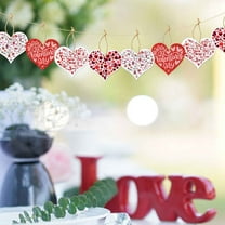 BAOPAI 8PC Valentine's Day Heart Hanging Decorations for Romantic Party Home Door Wall Decor