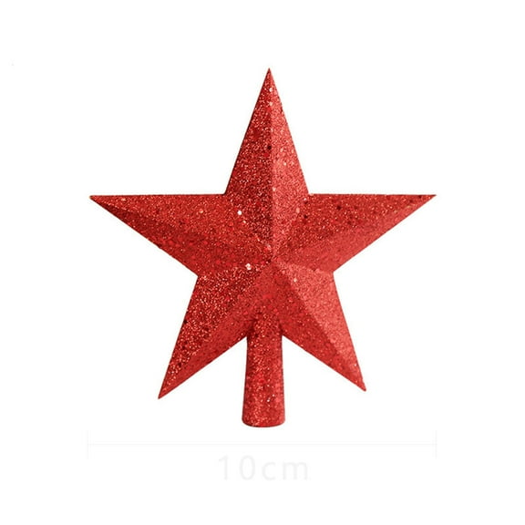 BAOPAI 8x4 Inch Five-pointed Star Tree Topper Ornament Personalized Holiday Decoration Enduring Keepsake for Home Decor and Festive Gifts