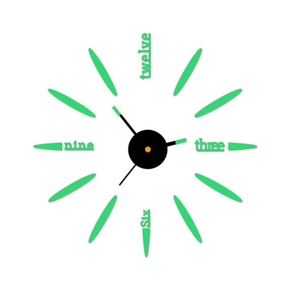 BAOPAI Acrylic DIY Self Adhesive Digital Quartz Wall Clock with Night Light Mute Silent Operation Easy to Install for Home Interior Decoration