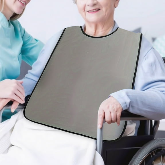 BAOPAI Adjustable Adult Bibs for Elderly and Disabled with Hook & Loop ClosureLarge Washable Cotton Bibs for Eating and Drooling Protection