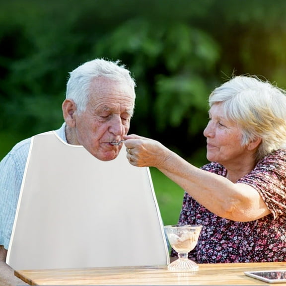 BAOPAI Adjustable Adult Bibs for Elderly and Disabled with Hook & Loop ClosureLarge Washable Cotton Bibs for Eating and Drooling Protection