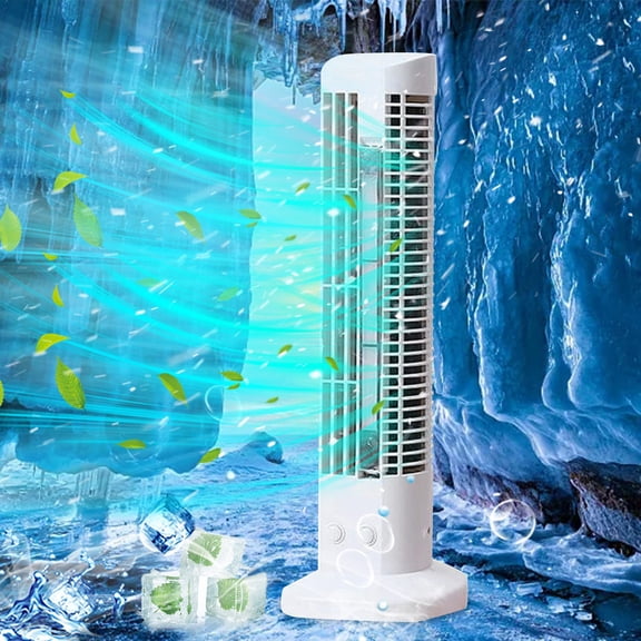 BAOPAI Adjustable Speed USB Tower Fan with LED Light Portable Desktop Office Camping Tent Cooling Fan USB Powered for Home Travel