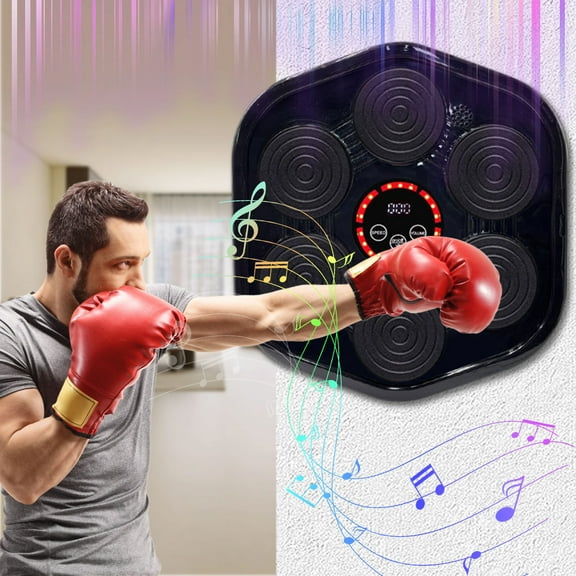 BAOPAI Advanced Wall Mounted Bluetooth Smart Electronic Punch Boxing Trainer with Music Playback for Improving Hand Eye Coordination and Relieving Stress in Home Gym Fitness Training