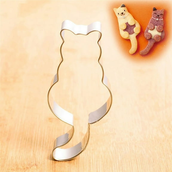 BAOPAI Aluminium Cat Shape Cookie Cutter for DIY Baking Decorating Cakes Cookies Bread and Pastry Easy to Use and Clean Portable Kitchen Tool