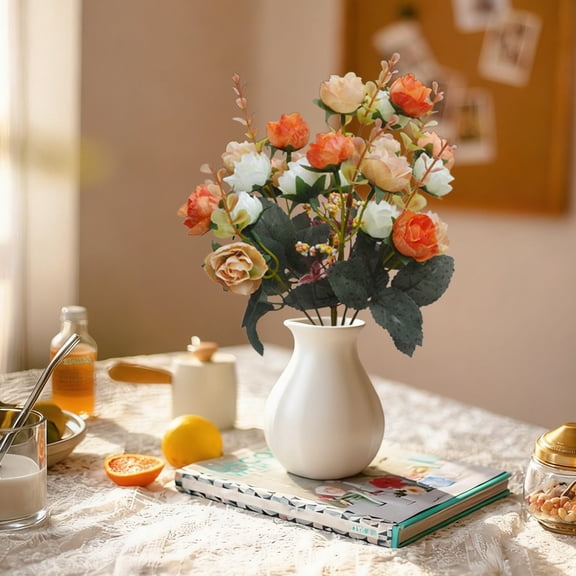 BAOPAI Artificial Rose Flower Decorations for Valentine's Day Home Party Photography Props and Desktop Vase Arrangements