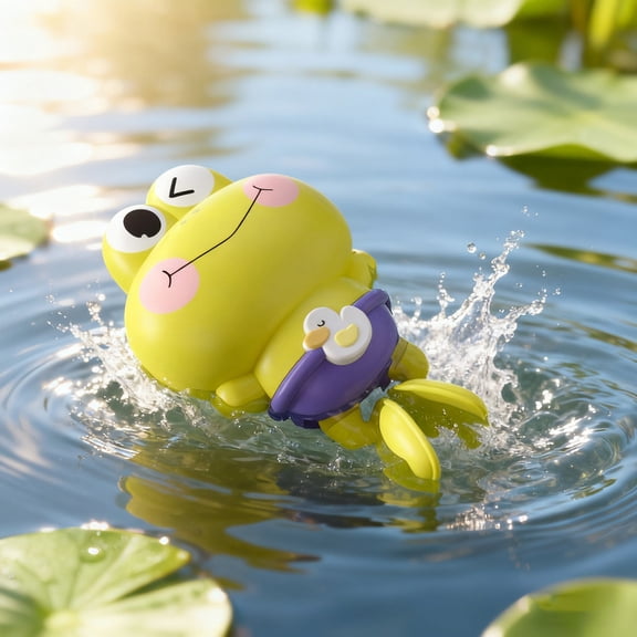 BAOPAI Bath Toys Clockwork Frogs and Turtle Swimming Toys for Bath Time Encourages Water Play and Motor Skills Development with Non-Toxic Materials