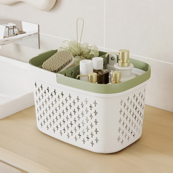 BAOPAI Bathroom Storage Basket with Wet Dry Separation Ventilated Design Shower Organizer for Toiletries with Strong Load Bearing