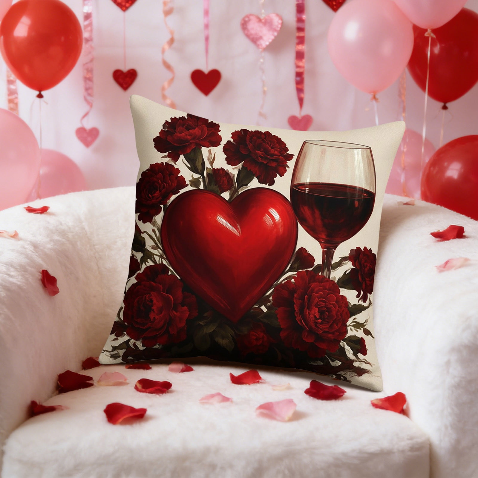 BAOPAI Black Rose Velvet Pillow Cover for Sofa and Car Valentine's Day ...