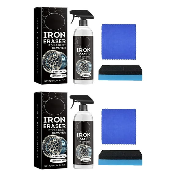 BAOPAI Car Rust Remover Kit with Sponge and Cloth Fast Acting Rust Dissolver for Auto Tires Tools and Metal Surfaces Prevents Future Rust