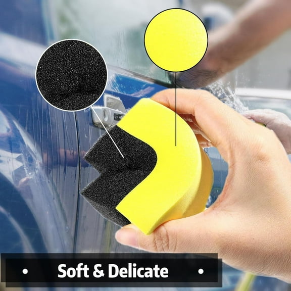 BAOPAI Car Tire Dressing Applicator Pads - Soft Absorbent Sponge for Tire Shine Wax Buffing and Polishing on Painted Steel and Porcelain Surfaces with Easy Grip Design