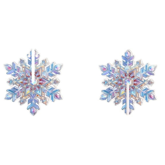 BAOPAI Acrylic Snowflake Tree Star Ornament 2-Piece Set with Butterflys Designs Easy Assembly Flat Decoration for Home Decor and Festive Parties