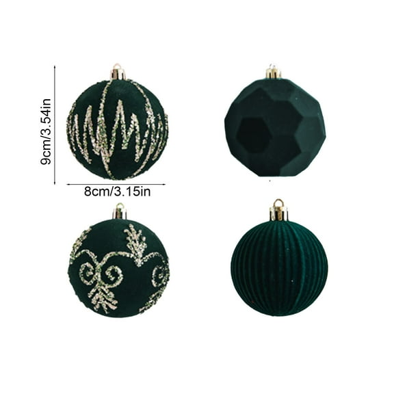 BAOPAI Christmas Decorations 8Cm4Pcs Flocked Balls Multi Color Plushs Flocked Christmas Balls Window Hangings