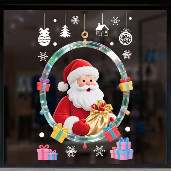 BAOPAI Christmas Decorations - Christmas Window Clings Decorations Stickers Indoor - Snowflakes Window Clings Decor for Home Office Classroom