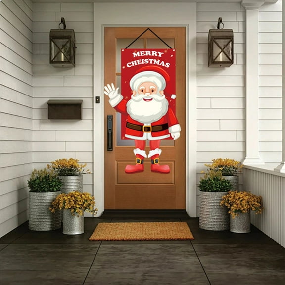 BAOPAI Christmas Hanging Flags Enduring Party Decorations Vibrant Photo Props Indoor Outdoor Holiday Scene Decoration for Christmas Events