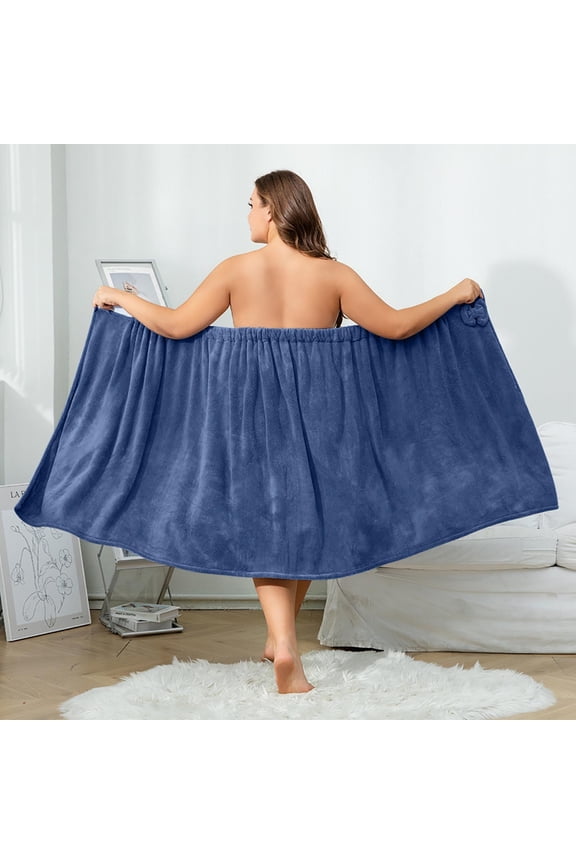 Comfortably Soft Experience Plus Size Adjustable Oversized Wrap Bath Dress Set