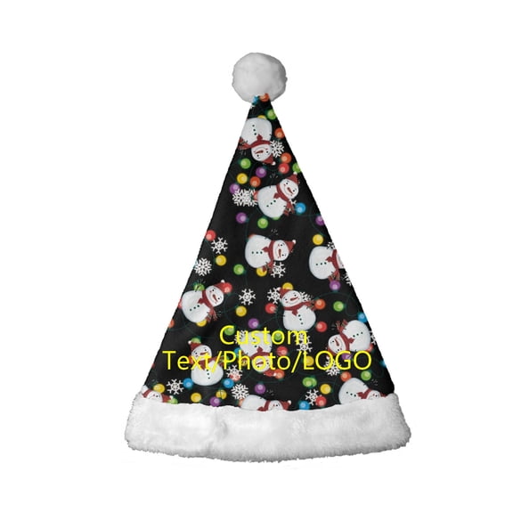 BAOPAI Customizable Text Photo Hat Warm Family Matching Winter Holiday Party Decoration Cozy Festive Gift