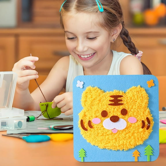 BAOPAI DIY Creative Cartoon Yarn Embroidery Art Kit - Handmade Sewing Materials for Beginners and Experts Perfect for Family Crafting and Gift Ideas