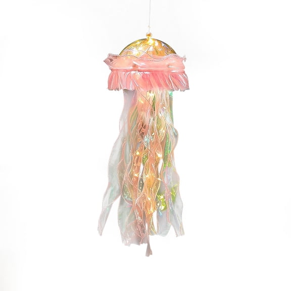 BAOPAI DIY Jellyfish Lamp Craft Kit Handmade with Lace Lampshade for Holiday Room Decor and Tabletop Display Festive Party Decoration Gadgets