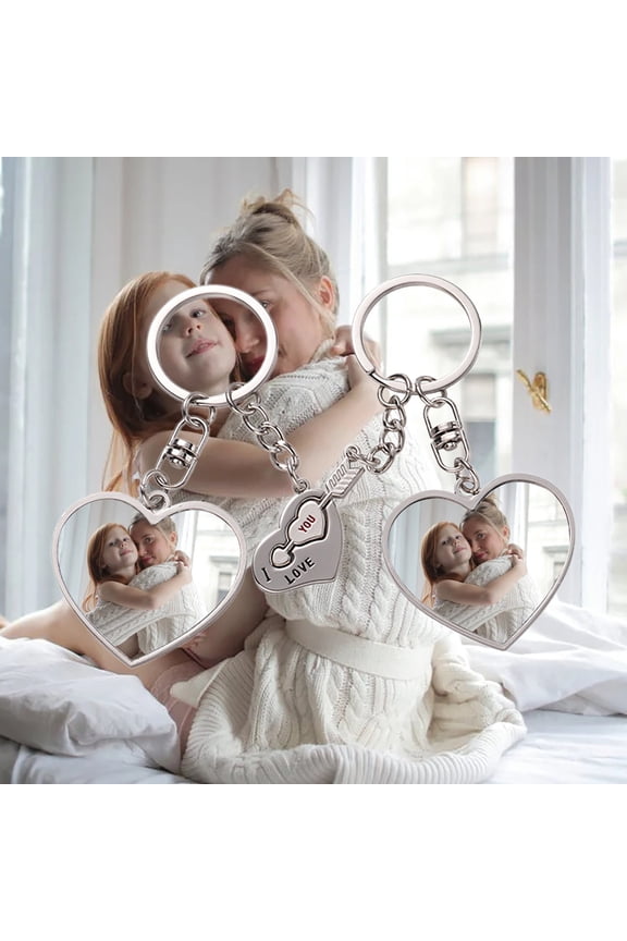 DIY Personalized Custom Photo Keychain with Metal Alloy Pendant for Commemorative Gifts and Cherished Memories with Fade Resistant Design