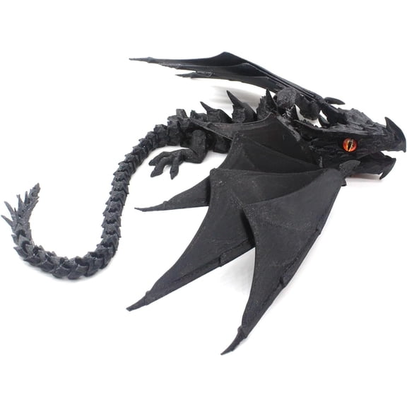 BAOPAI Detailed 3D Printed Flying Dragon Decorative Ornament with Posable Wings and Open Mouth for Shelf Display and Special Occasion Gifting
