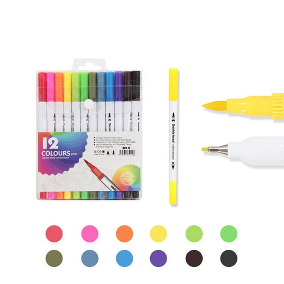 BAOPAI Double Sided Watercolor Marker Pens with Vibrant Colors for ...