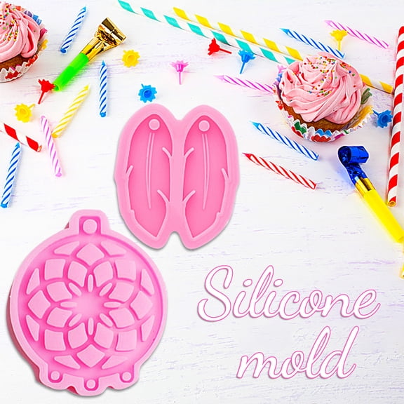 BAOPAI Dreamcatcher Baking Mould Set For Cake Chocolate Candy Making Reusable Silicone Mold With Feather Design