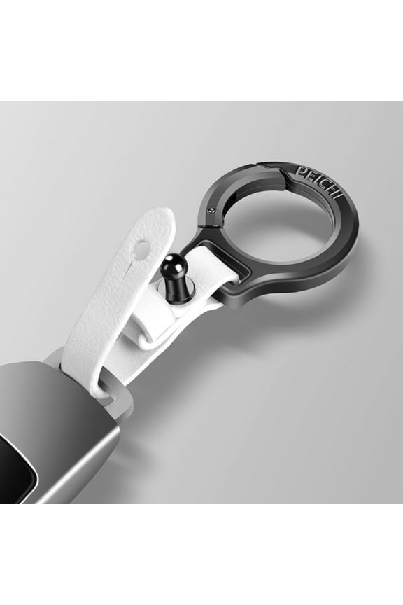 Durable and Lightweight Car Keychain with Titanium Alloy Spring Clip and Soft Cowhide Leather for Men Easy Key Access for Work Travel and Camping