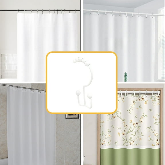 BAOPAI Durables Shower Curtain Hooks Rings With Rust-Proof Iron Construction and Easy Clip-On Design For Secure Hold in Bathroom or Window Use 12 Pieces