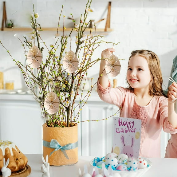 BAOPAI Easter Decorations Set of 3 Realistic Plastic Eggs with Functional Holes for Holiday Gift Giving and Spring Crafts