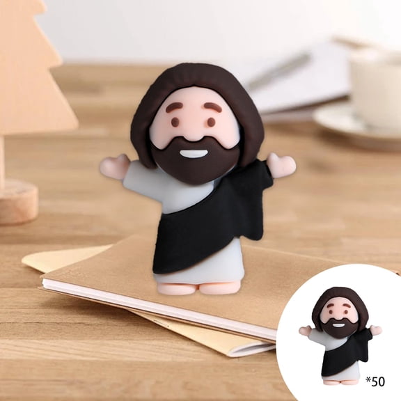 BAOPAI Easter Mini Jesus Figurines Decorations 50Pcs Religious Ornaments Gifts for Easter Party Favors and Religious Supplies