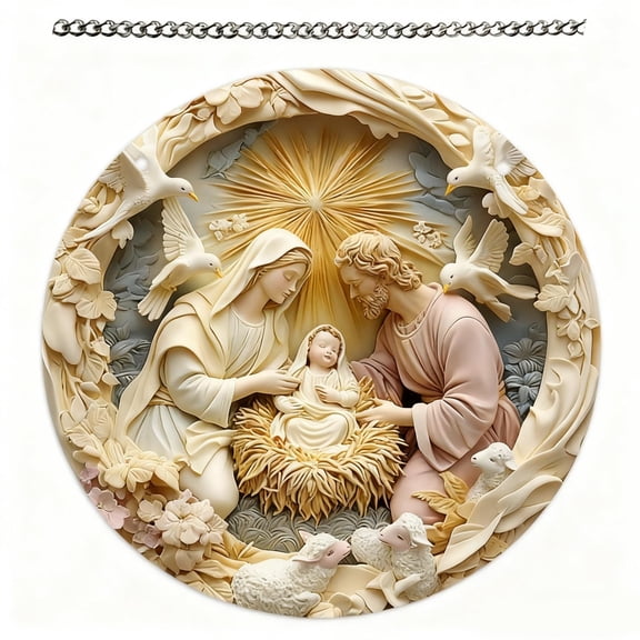 BAOPAI Easter Nativity Garden Scenes 2D Flat Acrylic Home Decorations ative Hanging Enduring Fade-Resistant Ornament for Wall Door Decorations and Family Blessing