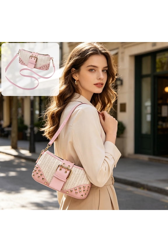 Embossed Shoulder Bag for Women - Korean-Style Fringed Crossbody Bag with Adjustable Strap, PU Material, Compact Size for Daily Essentials, Boho Punk Handbag