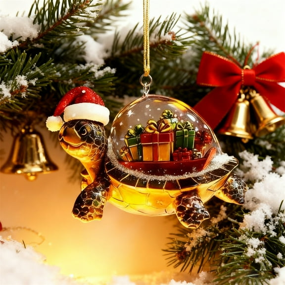 BAOPAI Enduring Christmas Turtle Pendant Ornament Festive Holiday Decorations for Home Tree and Centerpiece