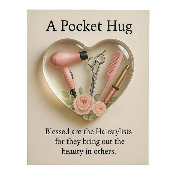 BAOPAI Exquisite Handmade Pocket for Hairstylists Featuring Miniature Hairdresser Tools and Heartfelt Greeting Cards an Ideal Winter Season Gift for Appreciating Beauty Professionals