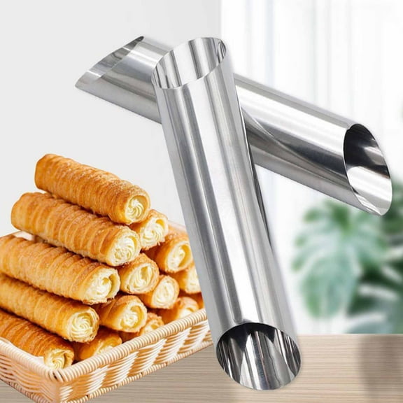 BAOPAI Food Grade Stainless Steel Slanting Croissant Baking Mold Two-Way Danish Rotary for Even Heating Crispy Outer and Flaky Layers Easy Clean
