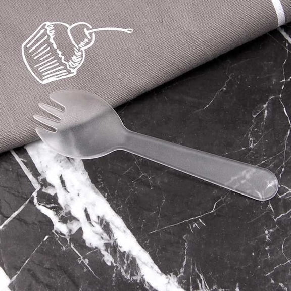 BAOPAI Frosted Birthday Cake Forks And Spoons Disposable Plastic Spoons Baking Dessert Forks Individually Wrapped Cutlery