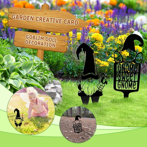 BAOPAI Galvanized Steel Garden Gnomes Tree Decorations Outdoor Metal Art for Yard and Patio Traditional Folklore Guardian Ornament