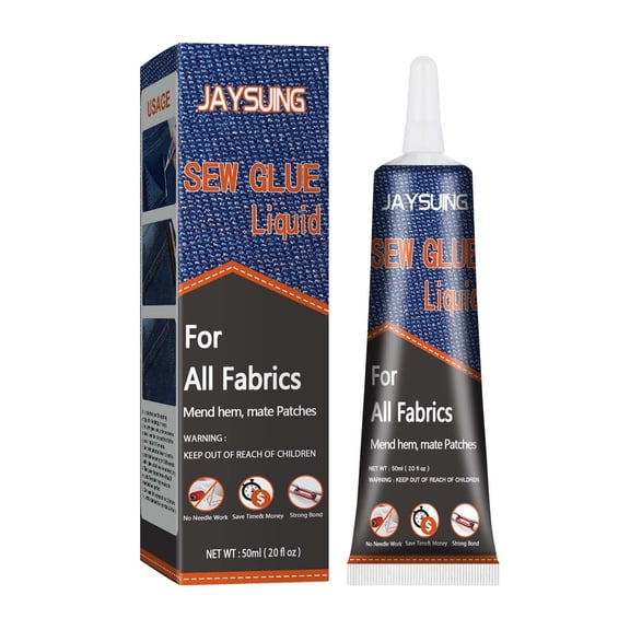 BAOPAI Garment Repair Fabric Glue No Sewing Required Easy to Apply with Brush for Quick Fixes Durable and Fast Drying Fabric Adhesive Solution Kit