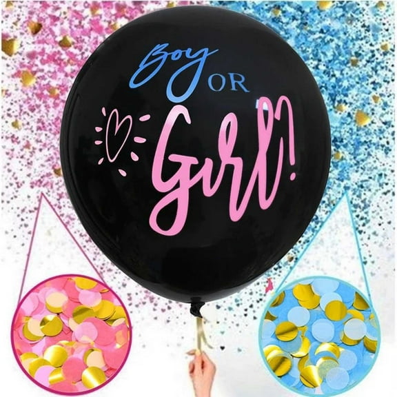 BAOPAI Gender Reveal Balloon Kit With Confetti And Tassels For Baby Gender Reveal Party Helium Fillable Decorations
