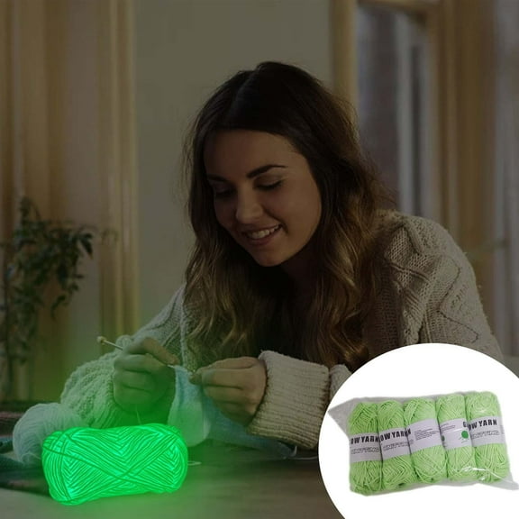 BAOPAI Glow in The Dark Craft Yarn for DIY Hand Weaving and Knitting Projects - 4 Pack of 55 Yard Rolls Soft and Durable Machine Washable Fiber